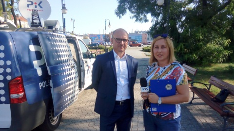 Monika Kaczyńska rozmawiała z prezydentem miasta, Markiem Wojtkowskim. Fot. Jan Duks.