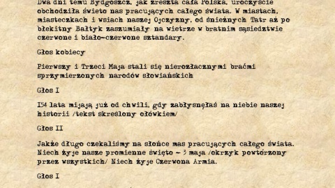 Audycja na 1 maja 1945 r.