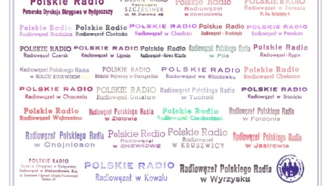 Pieczątki radiowęzłów podległych Pomorskiej Dyrekcji Okręgowej Polskiego Radia w Bydgoszczy