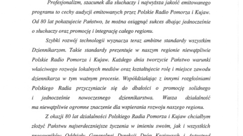 Życzenia od Dyrektora Oddziału Generalnej Dyrekcji Dróg Krajowych i Autostrad w Bydgoszczy Mirosława Jagodzińskiego