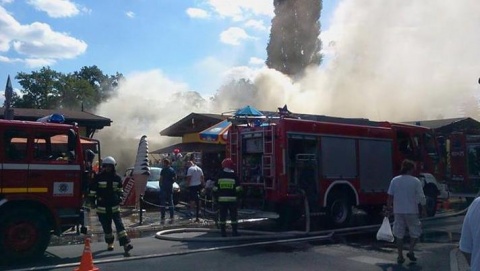 Pożar sklepów w Ciechocinku