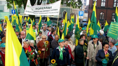 Protest działkowców w Bydgoszczy