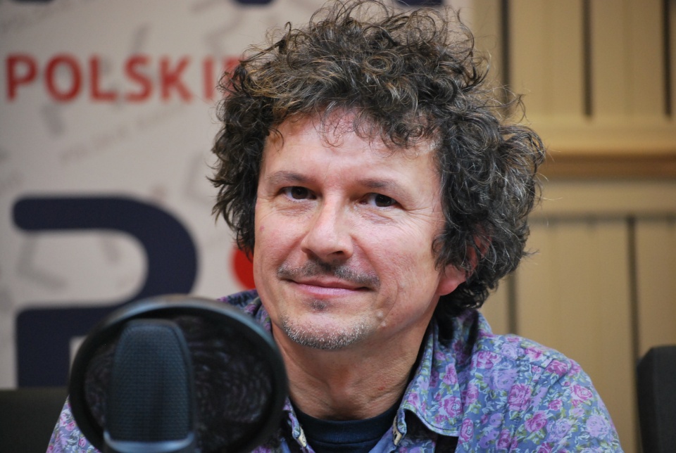 Jacek Wójcicki w studiu Polskiego Radia PiK. Fot. Magda Jasińska