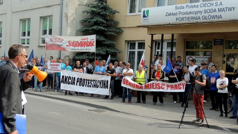 Protest związkowców Sody Polskiej Ciech SA