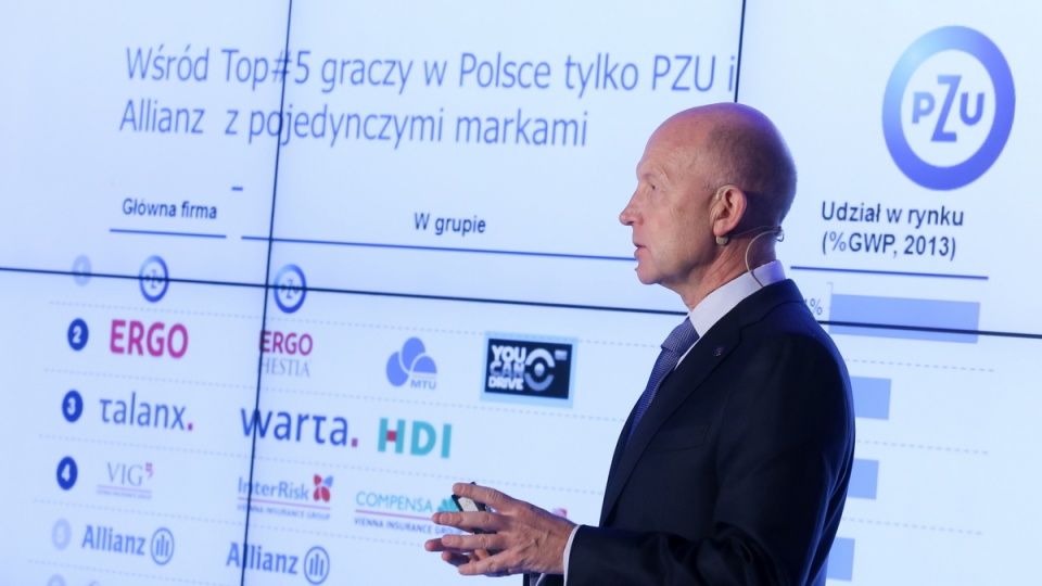 Prezes PZU SA Andrzej Klesyk podczas konferencji prasowej spółki. Fot. PAP/Paweł Supernak