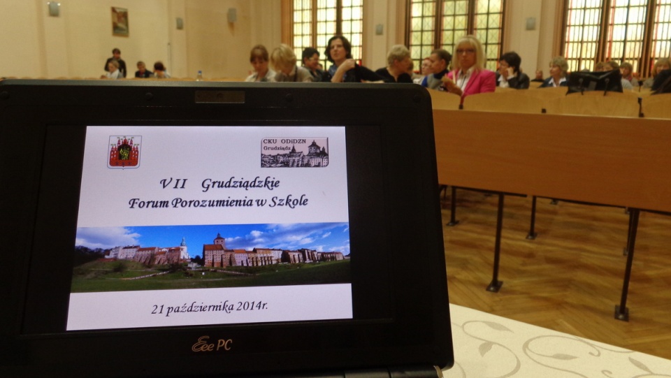 Spotkanie z nauczycielami, pedagogami i dyrektorami zorganizowano w auli UMK w Grudziądzu. Fot. Marcin Doliński