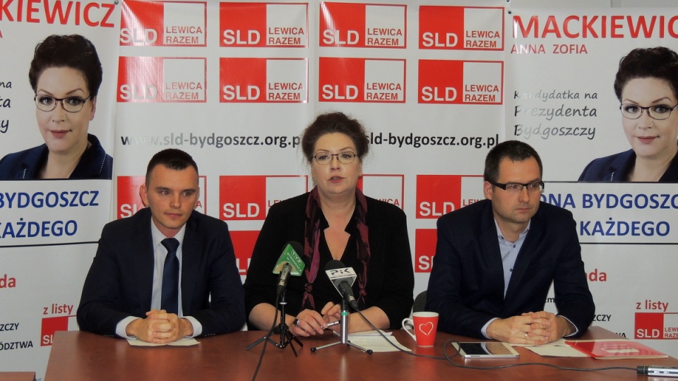 Kandydatka SLD na prezydenta Bydgoszczy przedstawiła propozycje ws. polityki społecznej w mieście. Fot Tatiana Adonis