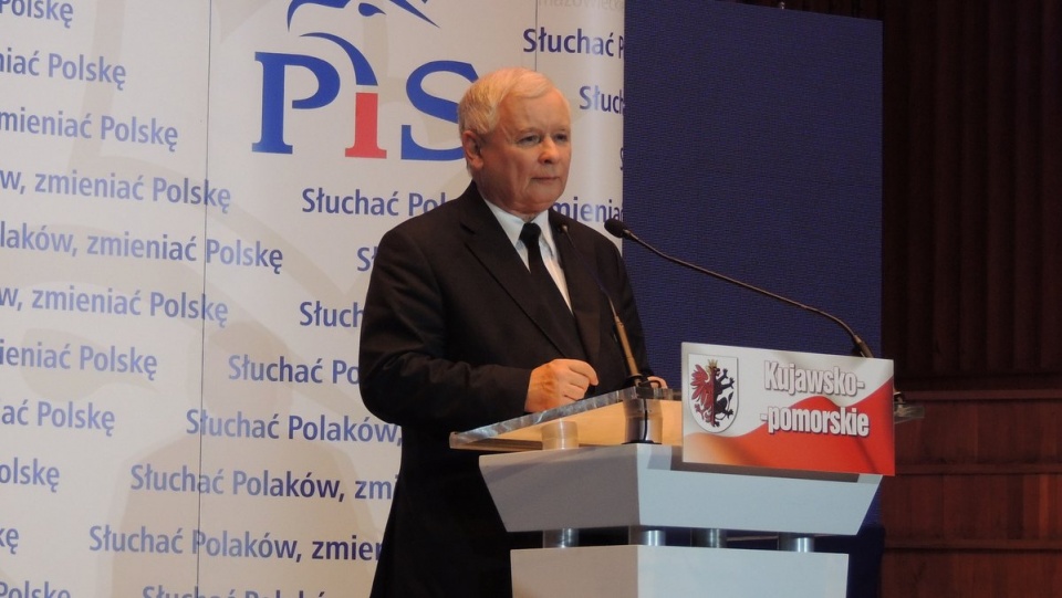 Prezes Prawa i Sprawiedliwości - Jarosław Kaczyński był głównym gościem kujawsko-pomorskiej konwencji samorządowej tej partii. Fot. Maciej Wilkowski