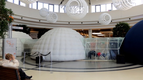 Baza Marsjańska. W toruńskim Centrum Handlowym "Copernicus" stanął model bazy wykonany w skali 1:5. Fot. Monika Kaczyńska