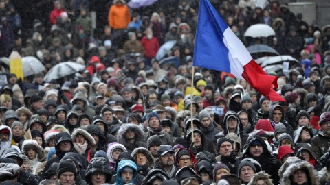 Ulicami Paryża przeszedł marsz przeciwko terroryzmowi