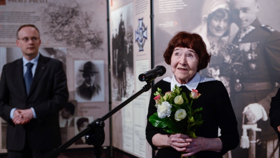 Podczas uroczystego otwarcia wystawy "Rotmistrz Witold Pilecki 1901-1948" obecna była córka bohatera ekspozycji, Zofia Pilecka-Optułowicz. Fot. PAP/Jakub Kamiński