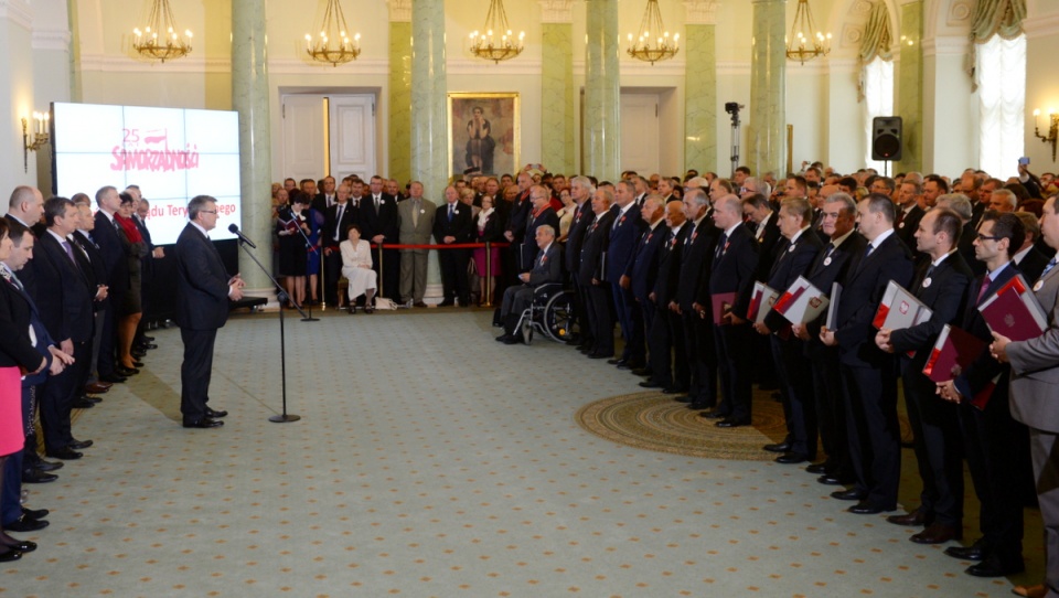 W Pałacu Prezydenckim w Warszawie odbyło się 27 maja spotkanie z okazji Dnia Samorządu Terytorialnego. Fot. PAP/Jacek Turczyk