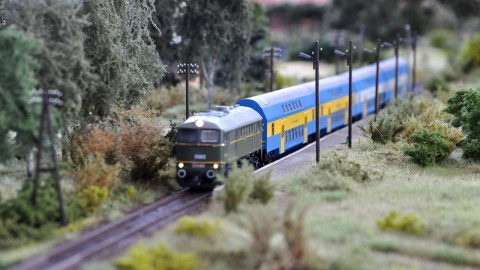 Miniaturowe pociągi jeżdżą w grudziądzkiej marinie