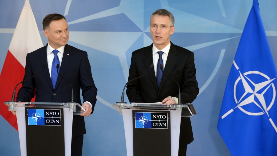 Andrzej Duda spotkał się z Jensem Stoltenbergiem w Kwaterze Głównej NATO w Brukseli. Fot. PAP/Jacek Turczyk