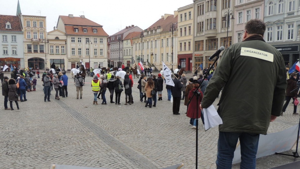 Konna manifestacja na bydgoskim Starym Rynku. Fot. Damian Klich