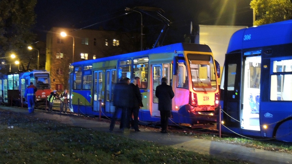 Na ul. Kościuszki w Toruniu doszło do zderzenia trzech tramwajów. Fot. Monika Kaczyńska