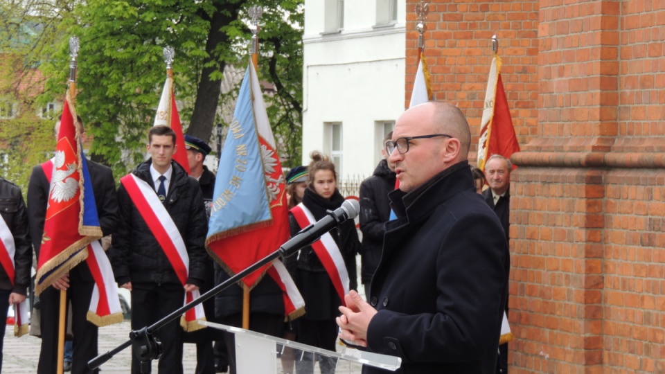 Prezydent Włocławka, Marek Wojtkowski zaapelował o szacunek dla Konstytucji. Fot. Marek Ledwosiński