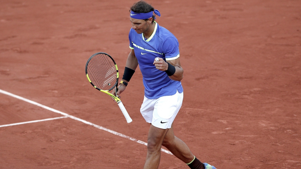 Na zdjęciu Rafael Nadal, finalista French Open 2017. Fot. PAP/EPA/YOAN VALAT