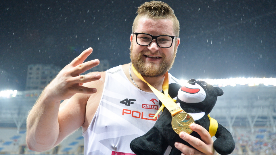 Na zdjęciu Paweł Fajdek, złoty medalista Uniwersjady 2017 w rzucie młotem. Fot. PAP/Paweł Skraba