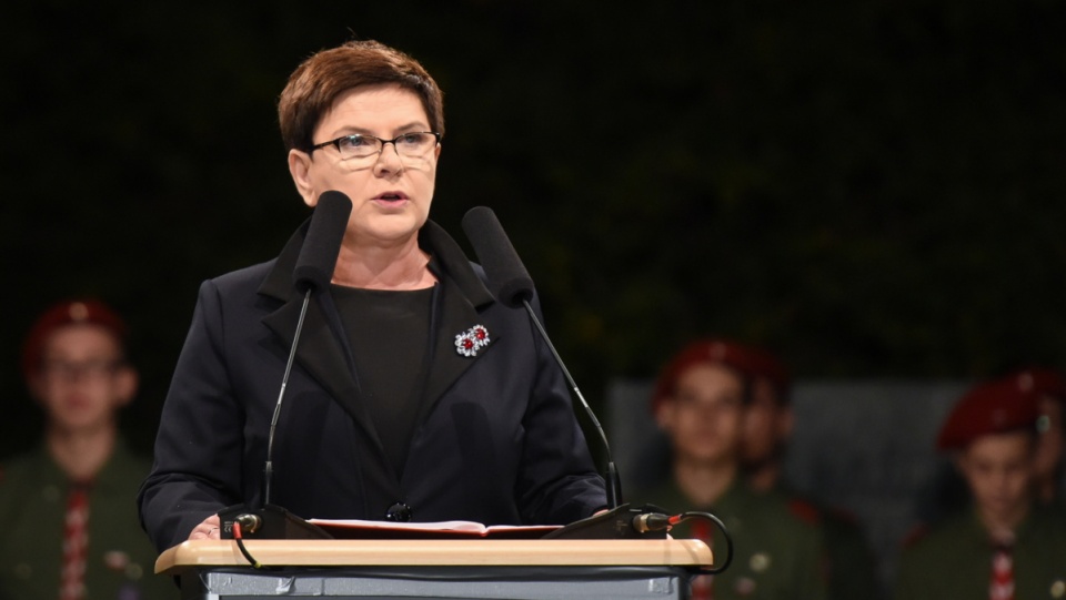 Westerplatte to "miejsce wyjątkowe dla każdego Polaka" - mówiła w trakcie dzisiejszych uroczystości premier Beata Szydło. Fot. PAP/Roman Jocher