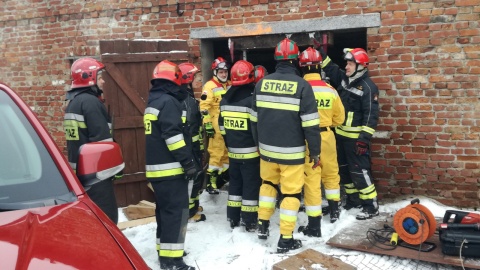 Ćwiczenia strażaków w Wiągu