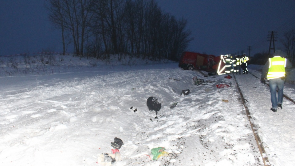Wypadek na przejeździe kolejowym w Malankowie. Fot. KPP Chełmno