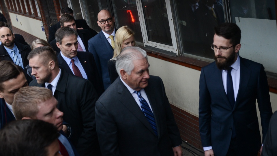 Około 45 minut trwało sobotnie spotkanie prezesa PiS Jarosława Kaczyńskiego z sekretarzem stanu USA Rexem Tillersonem. Fot. PAP/Jakub Kamiński