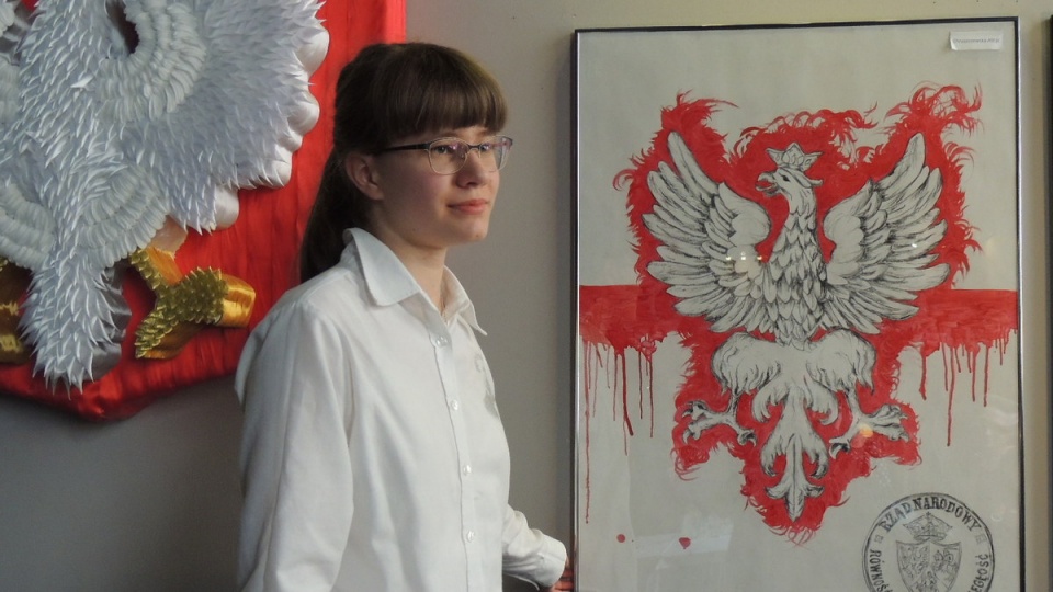 Alicja Chruszczewska, gimnazjalistka z Bydgoszczy, została laureatką konkursu "Orzeł Biały - nasza duma" na etapie okręgowym. Fot. Damian Klich