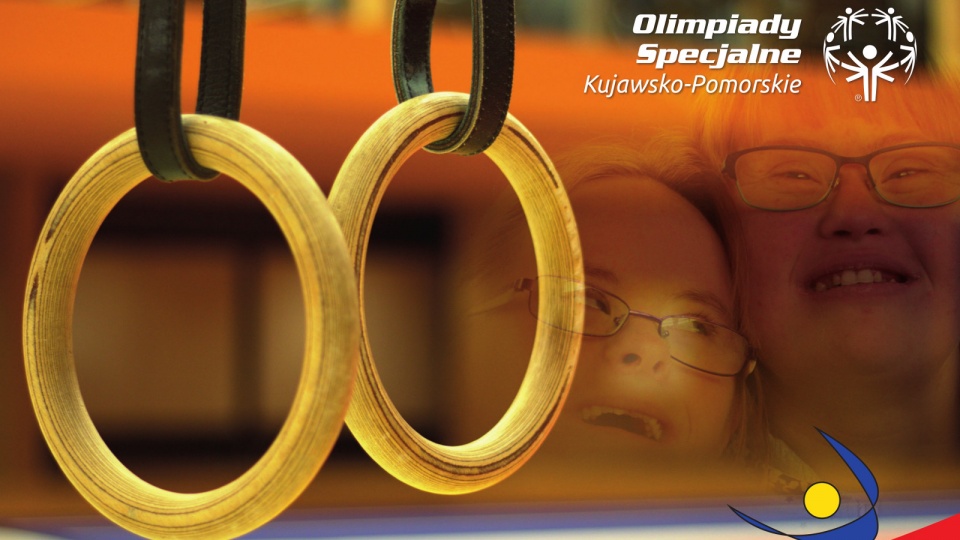 50 zawodników z niepełnosprawnością intelektualną rywalizuje w Bydgoszczy w X Ogólnopolskim Mityngu Gimnastycznym Olimpiad Specjalnych. Fragment plakatu