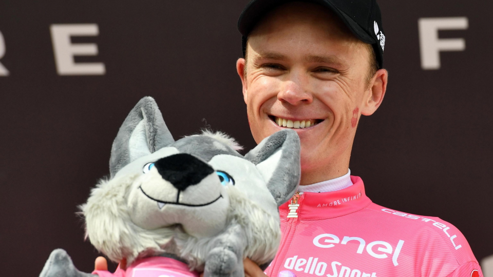 Na zdjęciu Christopher Froome, triumfator 19. etapu Giro d