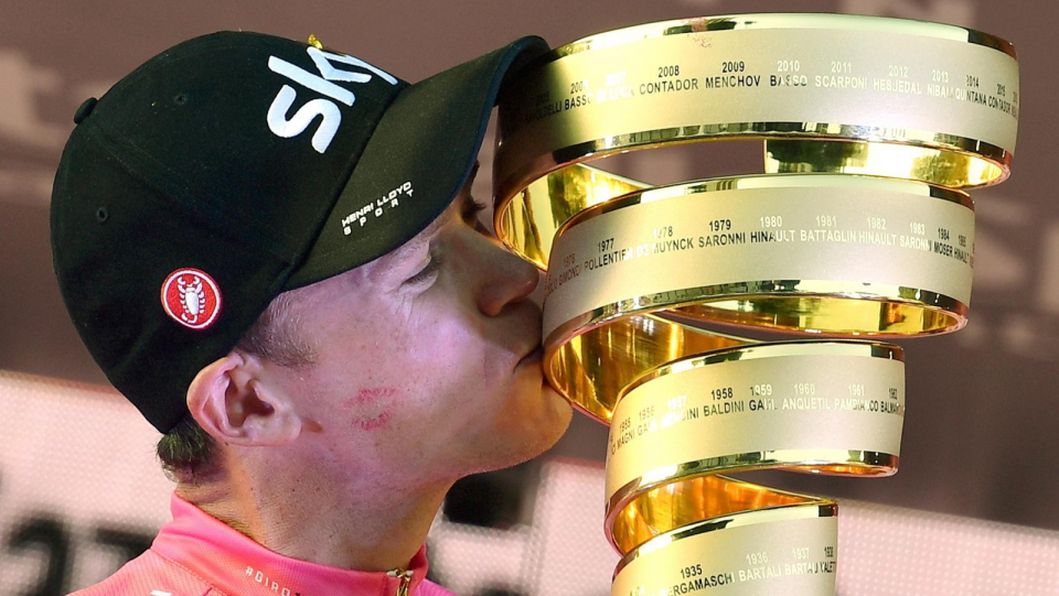 Na zdjęciu Christopher Froome, triumfator Giro d