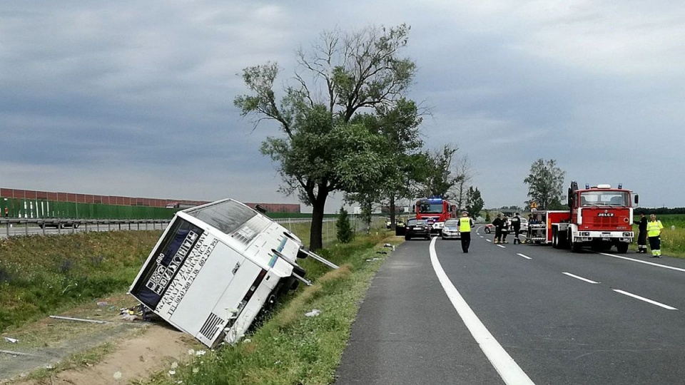 Akcja ratunkowa po tragicznym wypadku na drodze krajowej nr 91 w Konstantynowie. Fot. Michał Zaręba