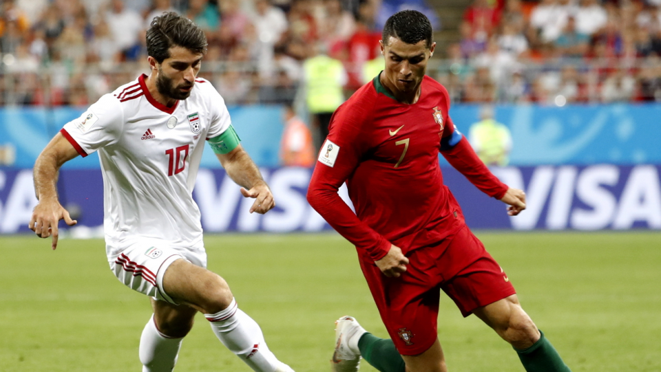 Zdjęcie z meczu Iran kontra Portugalia w 3. kolejce grupy B MŚ 2018. Fot. PAP/EPA/ERIK S. LESSER