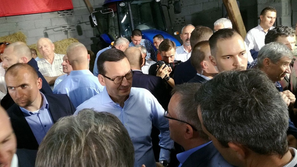 Premier Mateusz Morawiecki podczas spotkania z rolnikami w Głogowie. Fot. Michał Zaręba