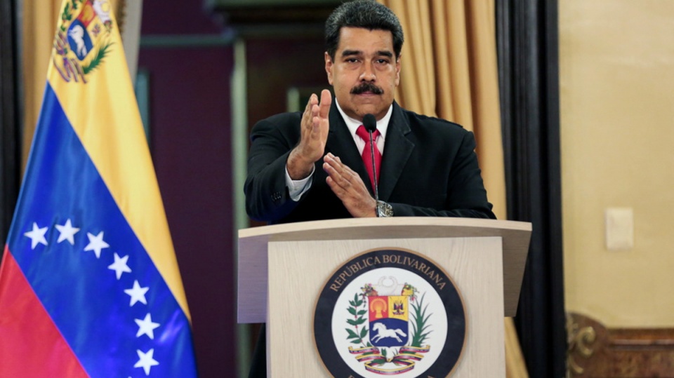 Prezydent Nicolas Maduro wygłaszał przemówienie podczas ceremonii wojskowej, gdy doszło do zamachu/fot. PAP/EPA/MIRAFLORES PRESS OFFICE / HANDOUT