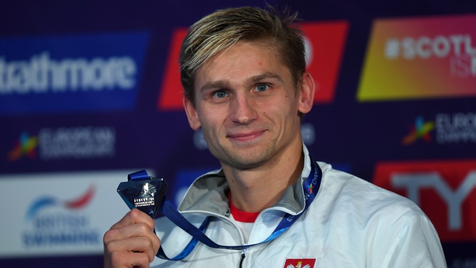 Na zdjęciu Radosław Kawęcki, srebrny medalista ME w pływaniu 2018. Fot. PAP/Bartłomiej Zborowski