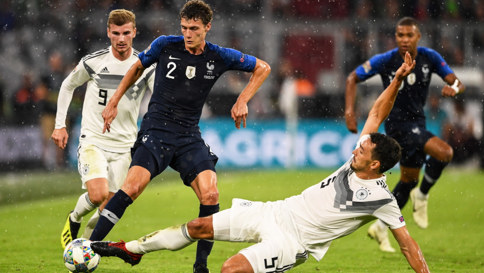 Zdjęcie z meczu Niemcy - Francja w Monachium w piłkarskiej Lidze Narodów 2018/2019. Fot. PAP/EPA/LUKAS BARTH-TUTTAS