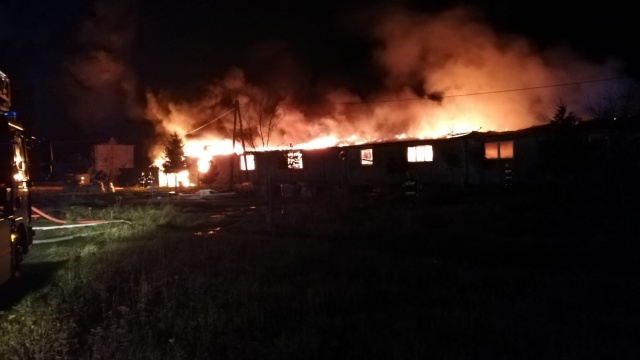 Nocny pożar w Martyńcu w powiecie golubsko-dobrzyńskim