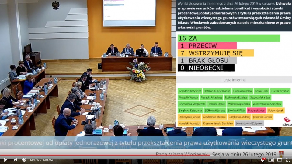 Zrzut ekranu z kanału Urzędu Miasta Włocławek na Youtube