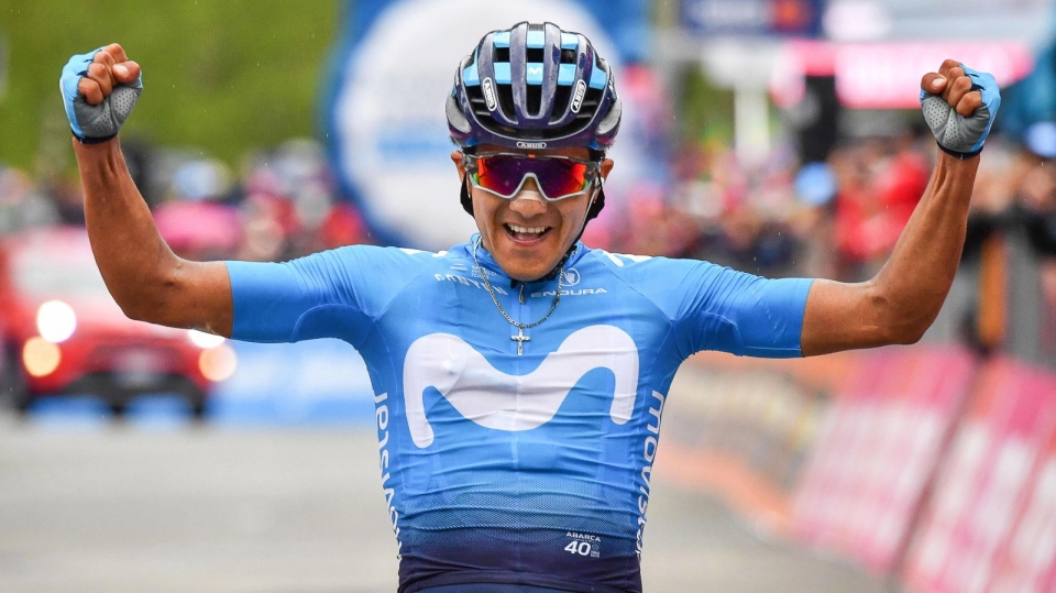 Na zdjęciu Richard Carapaz, triumfator 14. etapu i nowy lider Giro d
