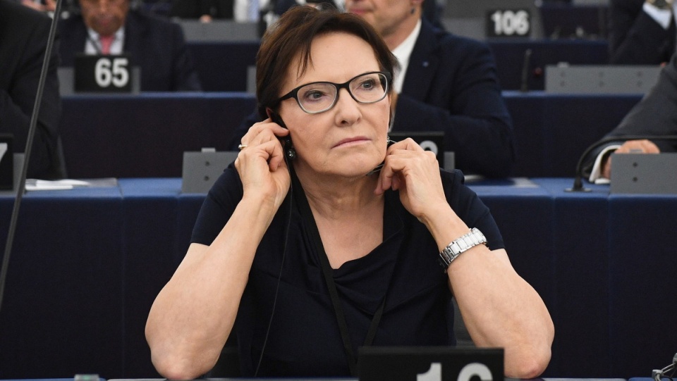 Eurodeputowana Ewa Kopacz w Parlamencie Europejskim w Strasburgu/fot. Radek Pietruszka, PAP