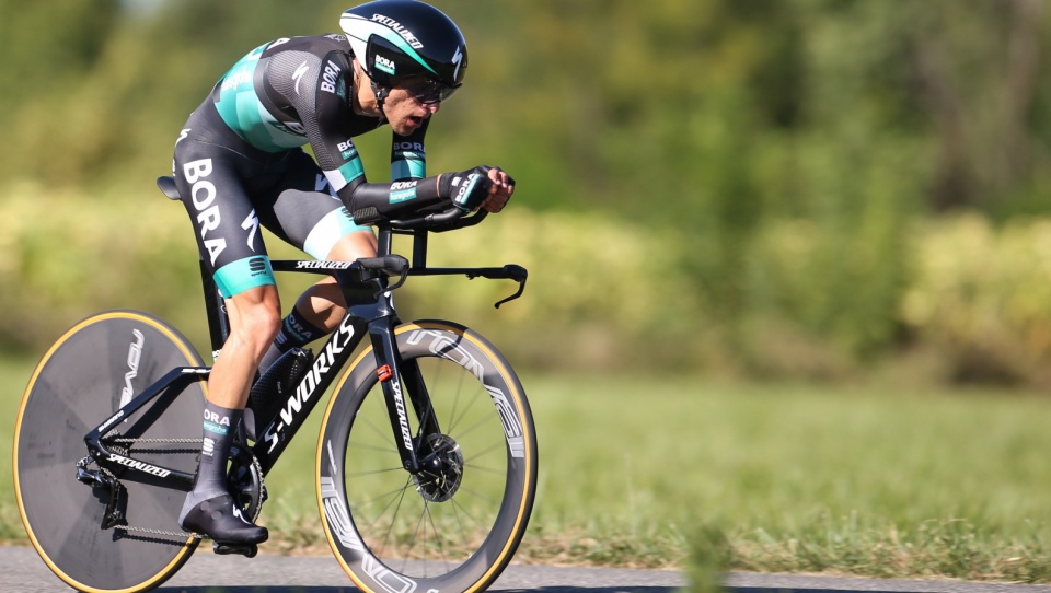 Na zdjęciu Rafał Majka podczas wtorkowej, indywidualnej jazdy na czas na Vuelta a Espana 2019. Fot. PAP/EPA/JAVIER LIZON