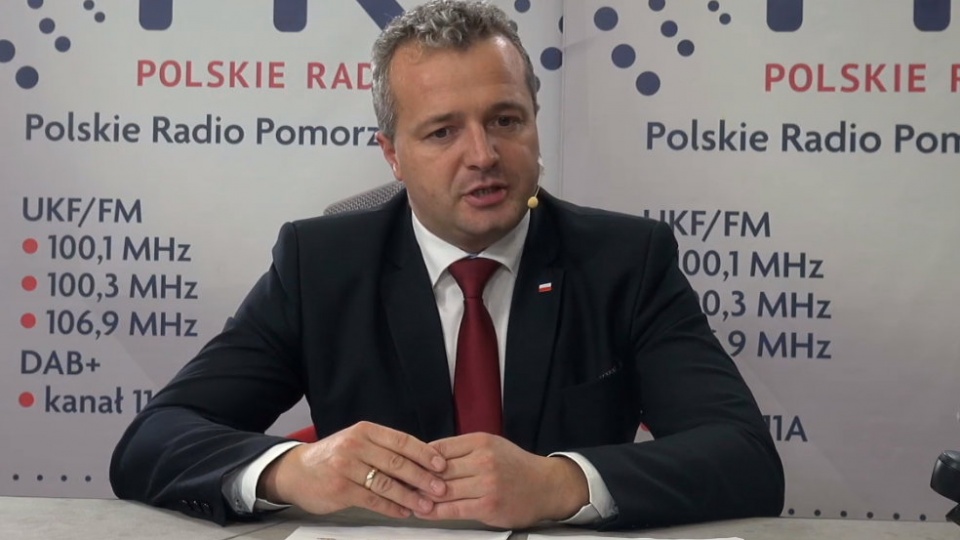 Wojewoda Mikołaj Bogdanowicz w studiu Polskiego Radia PiK. Fot. Archiwum