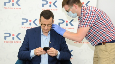 Premier Mateusz Morawiecki w Polskim Radiu PiK. Fot. Polskie Radio PiK