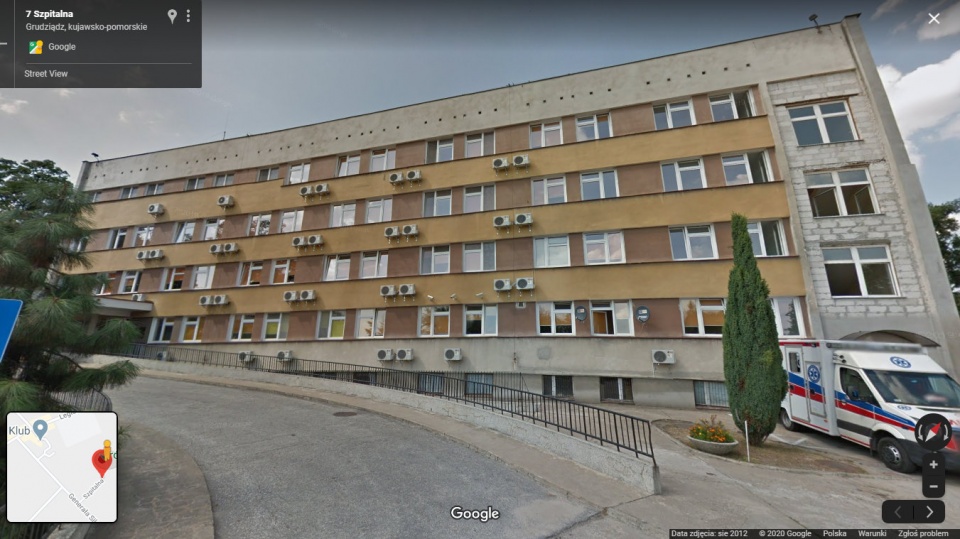 Budynek szpitala przy ul. Szpitalnej w Grudziądzu. Fot. Google Street View