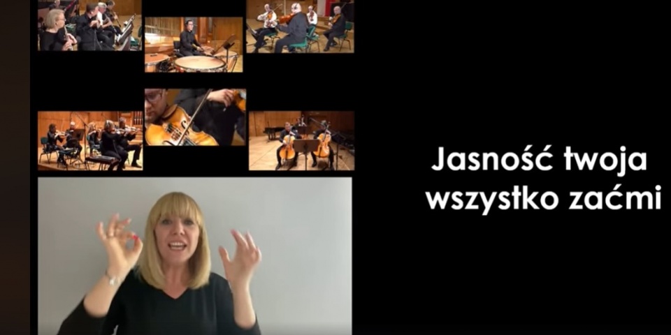 Tekst i podkład muzyczny oraz wirtualnego dyrygenta chóralnego (w tej roli Katarzyna Szewczyk) znaleźć można w filmie na profilu Filharmonii na Facebooku/fot. Facebook
