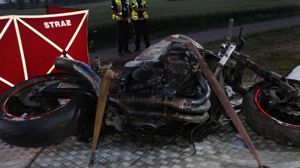 Wypadek motocyklisty w Gniewkowie/fot. materiały policji