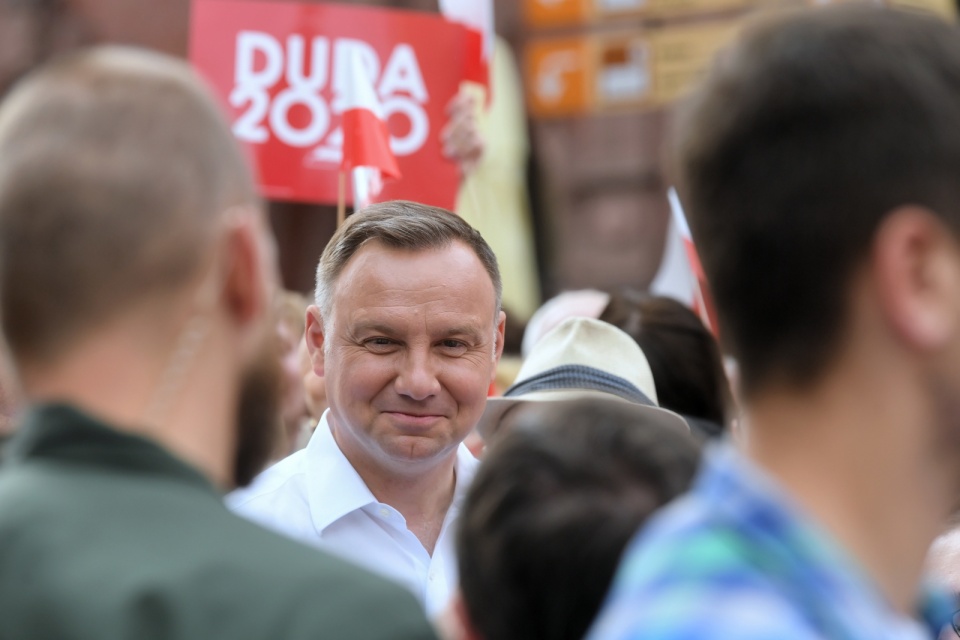Prezydent Rzeczypospolitej Polskiej Andrzej Duda podczas wizyty w Toruniu. Fot. PAP/Tytus Żmijewski