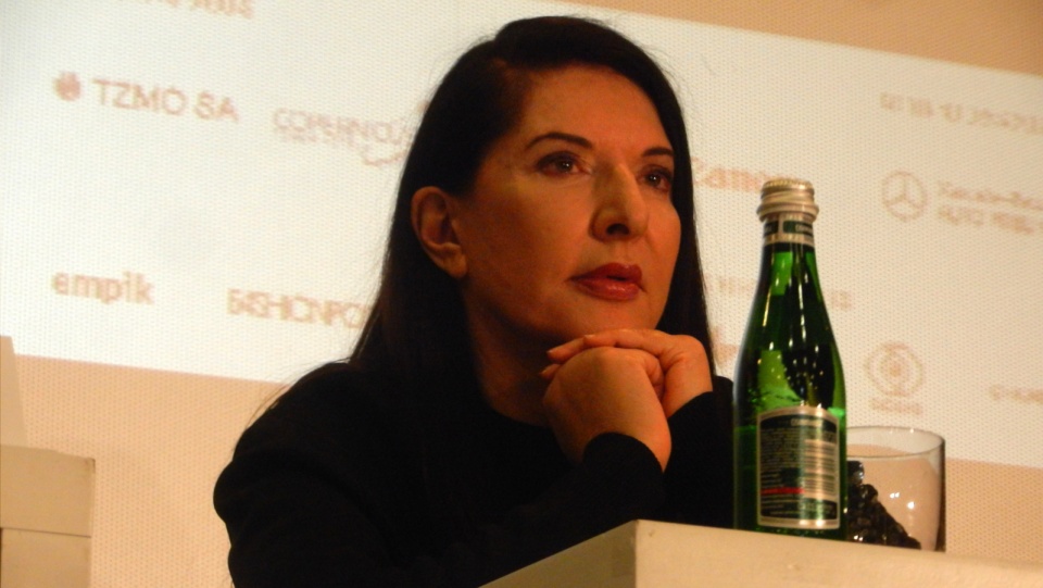 Marina Abramowić podczas konferencji w CSW. Fot. Iwona Muszytowska-Rzeszotek