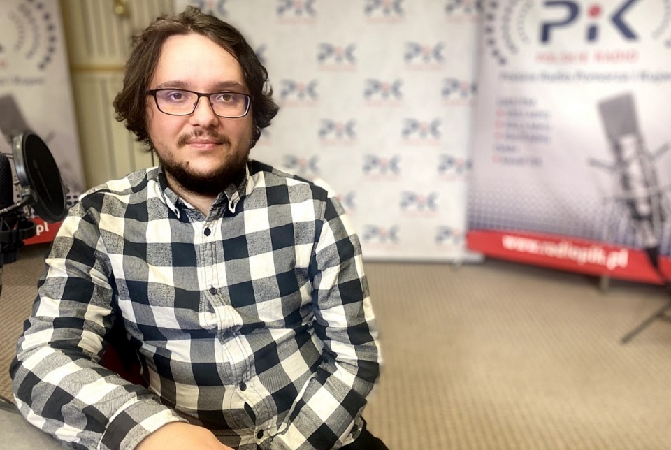 Jakub Kuszlik w Polskim Radiu PiK Fot. Magda Jasińska/arch.PR PiK